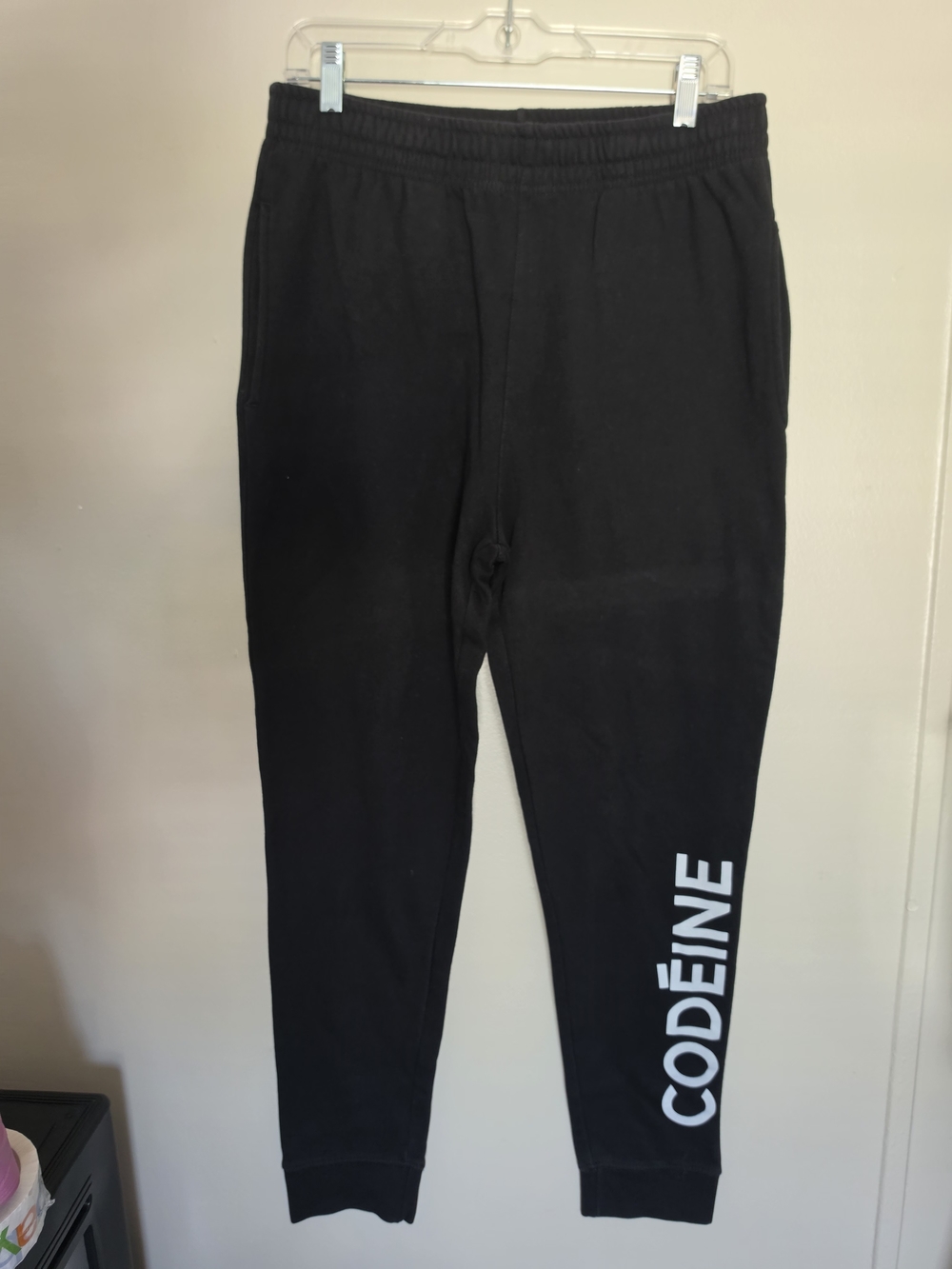 Solid Basics Codeine Graphic Joggers Black Sweatpants Size M